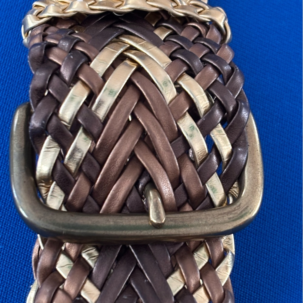 Braided bronze / gold ladies  Belt with Brass Buckle size M